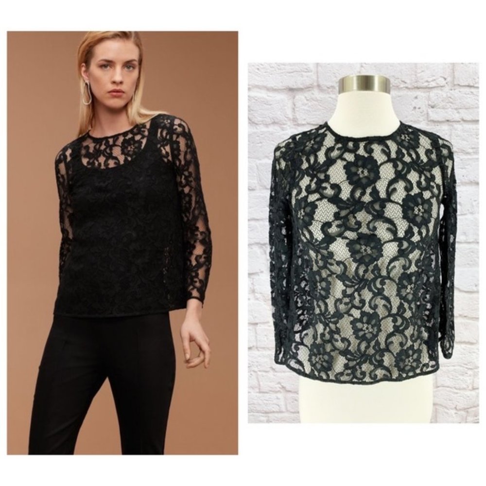 Aritzia Babaton Black Ian Lace Top Small